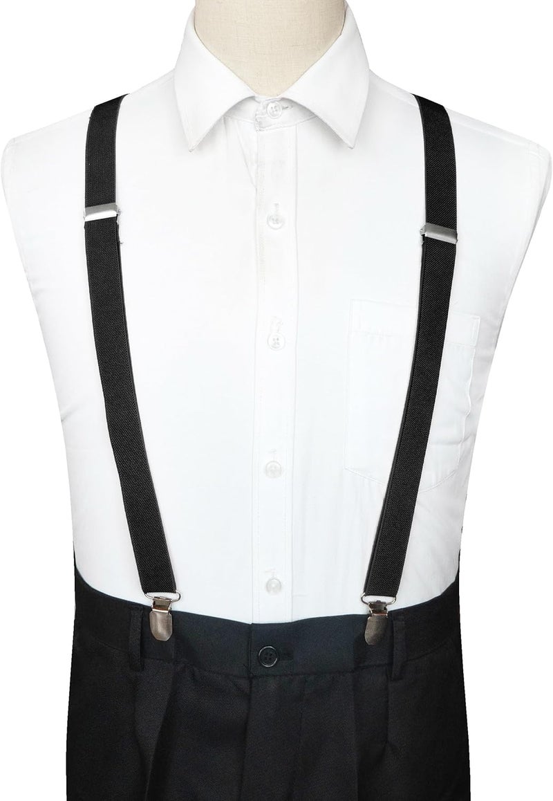RBOCOTT Mens Solid Color Suspender with 4 Clips Adjustable Braces - Image 2